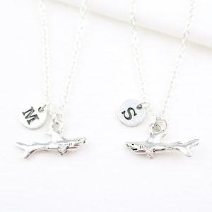 2 Shark Best Friend Necklace, friend gift set of 2, Sister Necklace for 2, Charm Necklaces, two Sisters Gift, 2 BFF Gift, custom Christmas