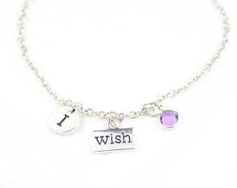 Wish anklet, make a wish gift, birthday gift for her, wish charm gift, mother's day gift, gift for daughter, birthday wish, lucky anklet gif