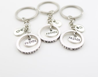 3 Best Friend Gifts, Three Graduation gifts, Woman Man Matching for friends, 3 BFF keyring, Friendship, Personalized, 3 Graduates, Christmas