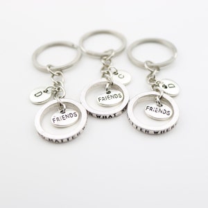 3 Best Friend Gifts, Three Graduation gifts, Woman Man Matching for friends, 3 BFF keyring, Friendship, Personalized, 3 Graduates, Christmas