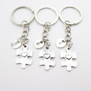3 llaveros de rompecabezas a juego para mejores amigos o hermanas, regalo de amistad para 3, regalos únicos personalizados para bestie o favores de fiesta, regalo grupal