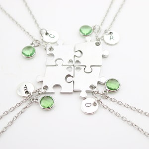 Best Friend Gifts for 4, 4 Friends Necklaces, Unique set of 4, Personalised BFF, Charm Necklaces, matching for Friendship, Puzzle friend