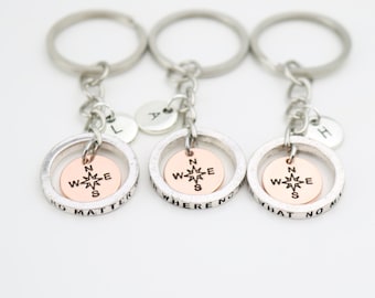 Graduation gifts, Set of 2 3 4 5 6 7 8 9 10, Moving away, Man Woman Key ring, Best Friends Keyring, keychain BFF, Long Distance friendship