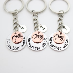 Pinky Promise Keychain Set for 3: Personalized BFF Friendship Gift