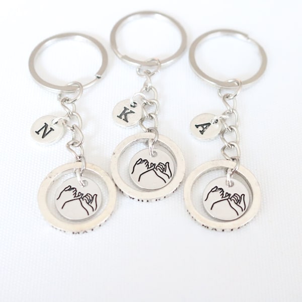 Pinky Promise Keychain Set for 3 Best Friends