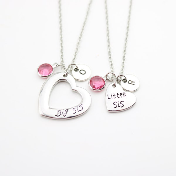 2 Sister Necklaces, Two sister Gifts, Twins gift, Sister Gift for 2, Sister Jewelry, Big and little Sister, matching necklaces for sister