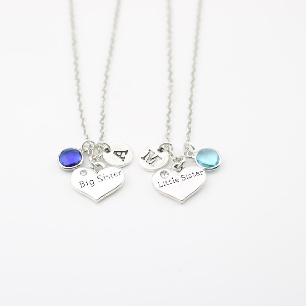 2 Sister Necklaces, Two sister Gifts, Twins gift, Sister Gift for 2, Sister Jewelry, Big and little Sister, matching necklaces for sister