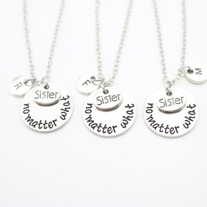 Matching for 3 sisters, Christmas gift idea for three sisters, No Matter what sisters, Promise gifts, Personalized Unique, Big Middle Little