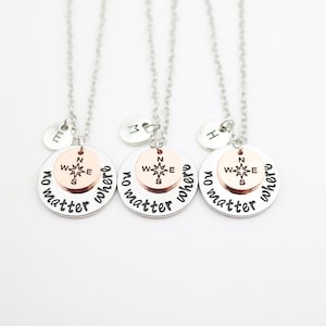 Collar de la amistad para 1 2 3 4 5 6 7 mejores amigos, Regalos únicos de larga distancia para mejores amigos, Collares iniciales personalizados BFF a juego