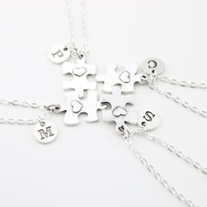 Puzzle Piece Personalized Necklace for 1, 2, 3, 4, 5, 6, 7 Best Friends