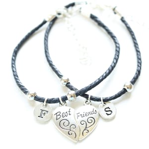 Best friend bracelets set of 2, bracelets for 2 friends, friend jewelry, matching bracelets, distance, heart puzzle, 2 BFF gift, birthday