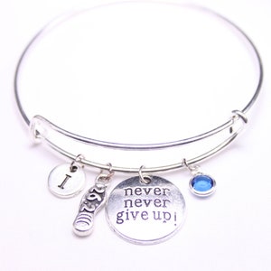 26.2 Marathon Bangle: Runner&#39;s Shoe Charm, Adjustable Bracelet