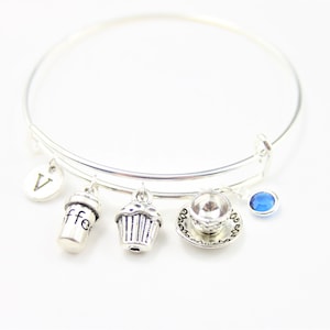 Coffee & Cupcake Charm Bracelet: Barista, Baker, Foodie Gift