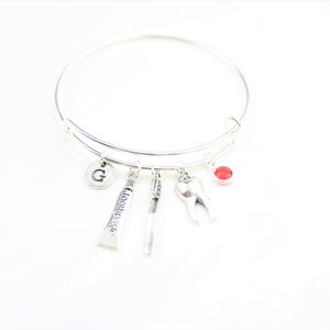 Zahnbürste Zahnpasta Armreif, Zahnschmuck, Zahnschmuck Frauen, Hygienist Armband, personalisiert für sie, Zahn geschenk, Verstellbar
