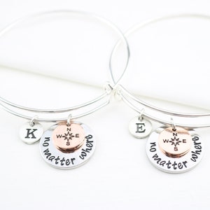 Best Friend Bracelet set of 2, Matching For Friends, Graduation, Friendship Bangle for 2, Personalized, BFF Gift, Friend Jewelry, Two Friend