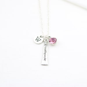 Zahnpasta Halskette, Stomatologie, Orale Medizin, Silber Zahnpaste Tube Charm, personalisierter Schmuck, Zahnarzt, Hygienist, Zahnarzt, Abschluss