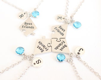 4 BFF necklaces, Best Friends Gifts for 4, Friendship Christmas gift set of 4, Four BFF's Girls Woman Boys, Matching necklaces for besties