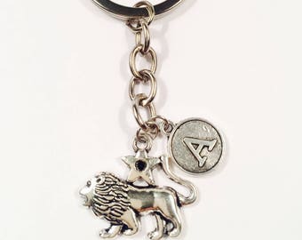 Zodiaque Lion, Horoscope, astrologie, porte clé cadeau, cadeau pour ami, Cool porte-clés, porte-clé avec l’astrologie initiales, cadeau d’anniversaire à un ami