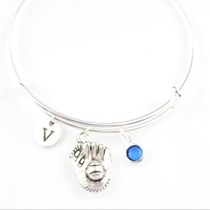 Women Baseball Bracelet, Softball gift For Her, Baseball Gift for Girlfriend, Baseball Gift, Silver Baseball Charm, Baseball Glove Gift