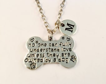 Personalized Dog Memorial Necklace: Initial Charm, Pet Loss Gift