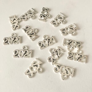 Add On, Year 2025, Silver 2025 Charm, 10mm charm, add on year, 2025 1 cm, year 10 mm, year 1cm, Vintage 2025, Year 2025 charm, silver 2025