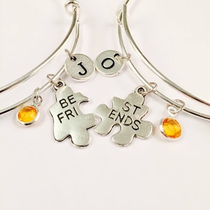 Friendship Gift set of 2, Best Friend Bracelet, 2 Friends Bracelet, Two Friend gift, Personalized, Friend Jewelry, BFF Bangle, Friend Bangle