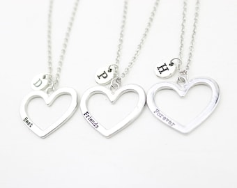 Friends Gifts, Best Friends Forever gifts, Three Friend Necklace, Best  Friend Necklace set of 3, Friend Jewelry, BFF gift, Christmas