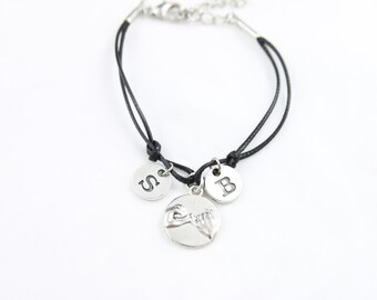 Pinky Promise Initial Bracelet: Friendship Jewelry, Couple Gift