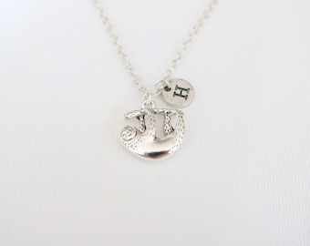 Niedliche Faultier Charm Halskette, personalisierte Schmuck Geschenk