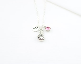 Collar de guante de boxeo: dije inicial personalizado, regalo deportivo de lucha