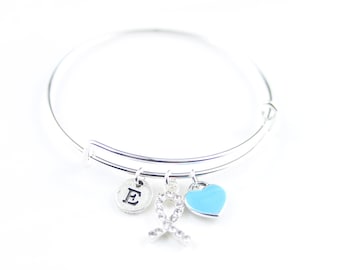 Blue Cancer, Prostate Cancer Bangle, Cancer Bracelet, Best Friend Gift, Prostate Jewelry, Brother Support, Dad chemo, Son Cancer Diagnosis