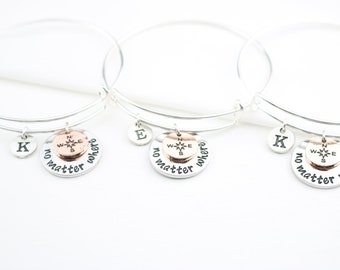 4 Best Friend Bracelet, Best Friend Gift set of 4, Friendship gift, BFF bangle, Long distance gift, Friend Jewelry, BFF Gift, Matching for 4