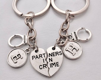 Couple Gifts, Keychain set of 2, Couple Key ring, His and Her keychain, Matching for BF GF, Friendship, BFF, Personalized for her, Partners