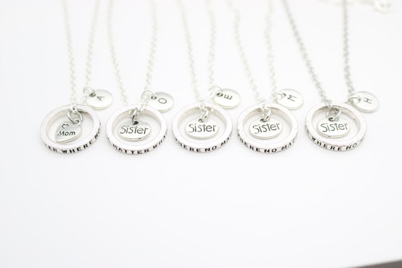 Mom and sister necklaces set of 2 3 4 5 6 7 8 9 10 Personalized Unique Christmas Gift Pinkie promise Sisters Jewelry Charm Necklaces