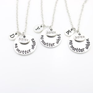 Set de collares de 3 hermanas, Regalos personalizados para tres hermanas, Collares a juego joyas hermanas, Regalos únicos para hermanos