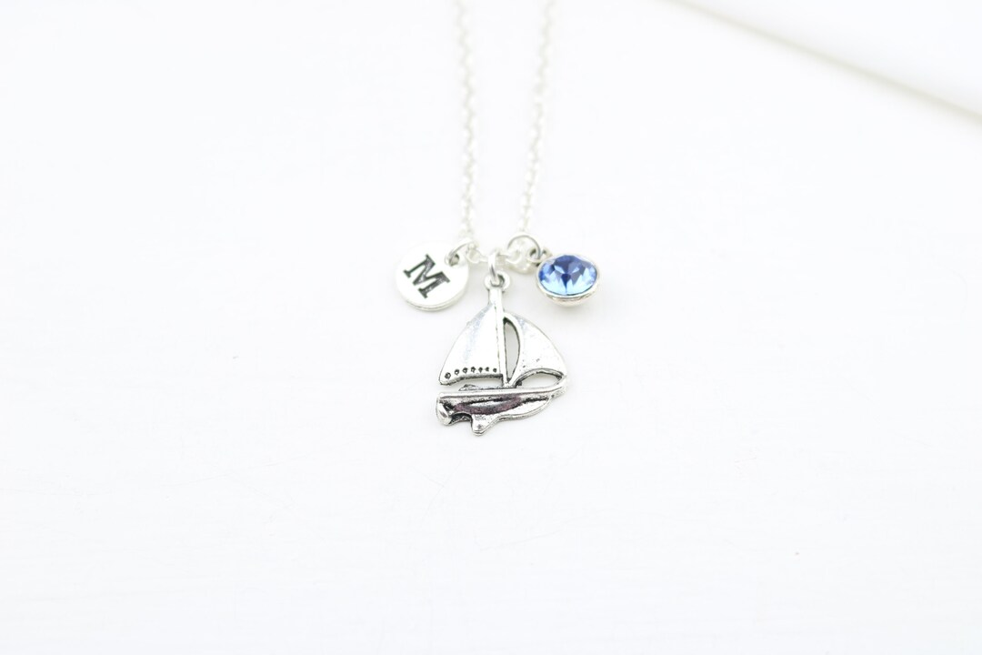 Sail Boat Necklace, Personalized Jewelry, Sailing Necklace, Sailors
