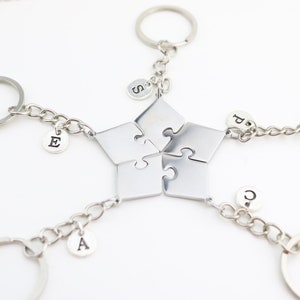 5 mejores amigos a juego llaveros, llaveros personalizados de regalo de amistad, llaveros BFF, llavero de carta de regalos de larga distancia