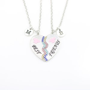 Collares de amistad personalizados para 2 mejores amigos, regalos BFF para niñas adolescentes o mujeres, collares a juego de rompecabezas del corazón, regalo de larga distancia