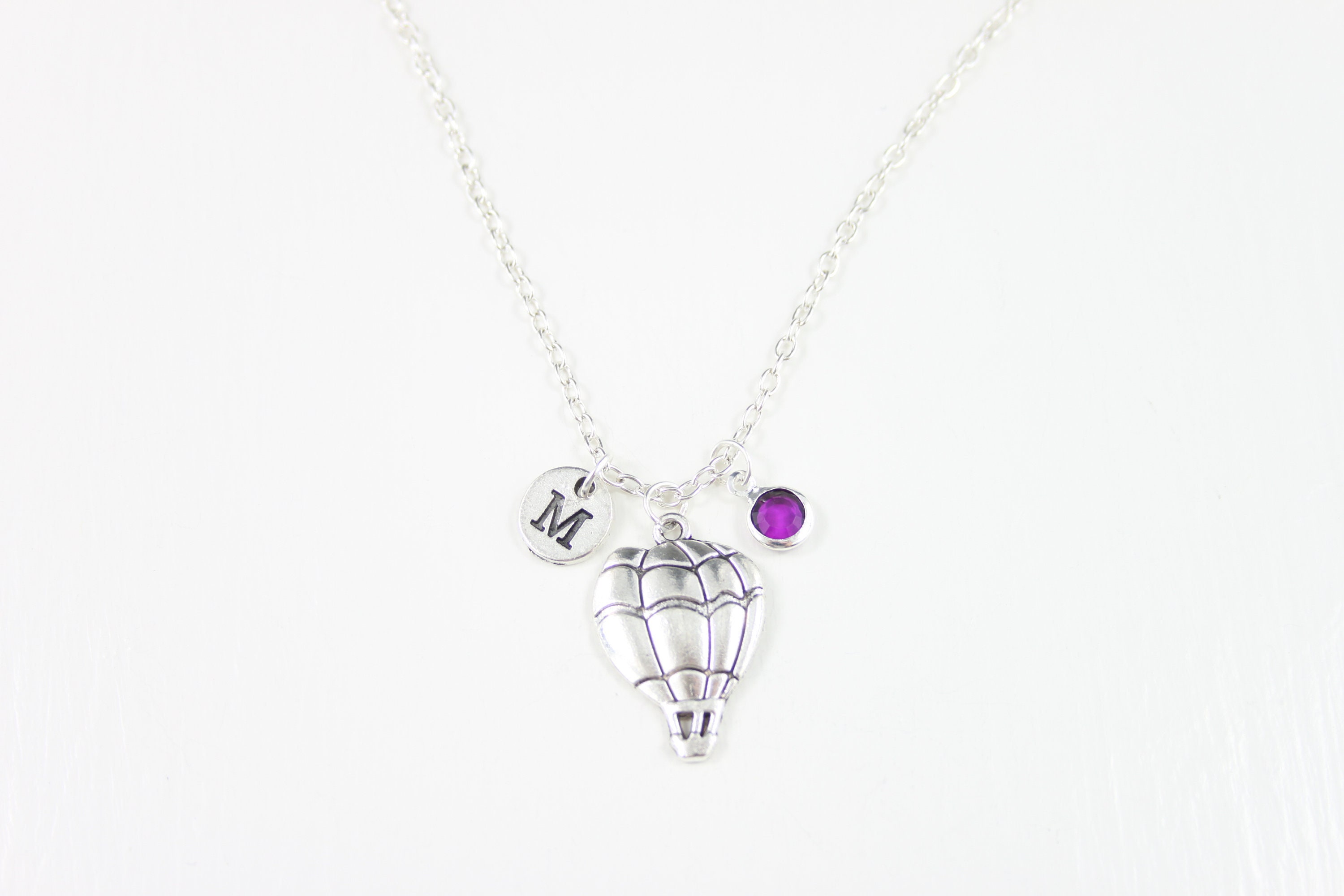 Hot Air Balloon Necklace, Child Necklace, Girl Birthday gift, Gas Balloon gift, Fire Balloon, Airship gift, Flight Necklace, Aircraft gift