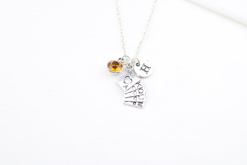 Playing Card Necklace Personalized Jewelry Silver cards charm online casino gift Birthday gift for her Poker Necklace Custom Jewelry