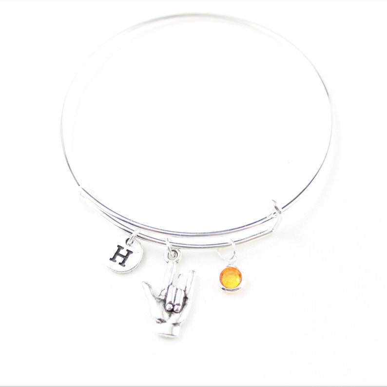 Sign language gift Gift for deaf Love bracelet Love gifts for sister Birthday gifts gift for friend Christmas gift Deaf symbol Love