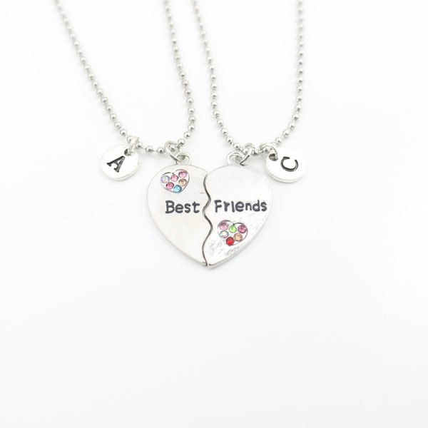 Personalisierte Beste Freunde Halsketten für Frauen, Freundschaftsgeschenk für 2 BFF Halsketten für Teenager Mädchen, Einzigartiges Herz Puzzle Bestie Geschenke