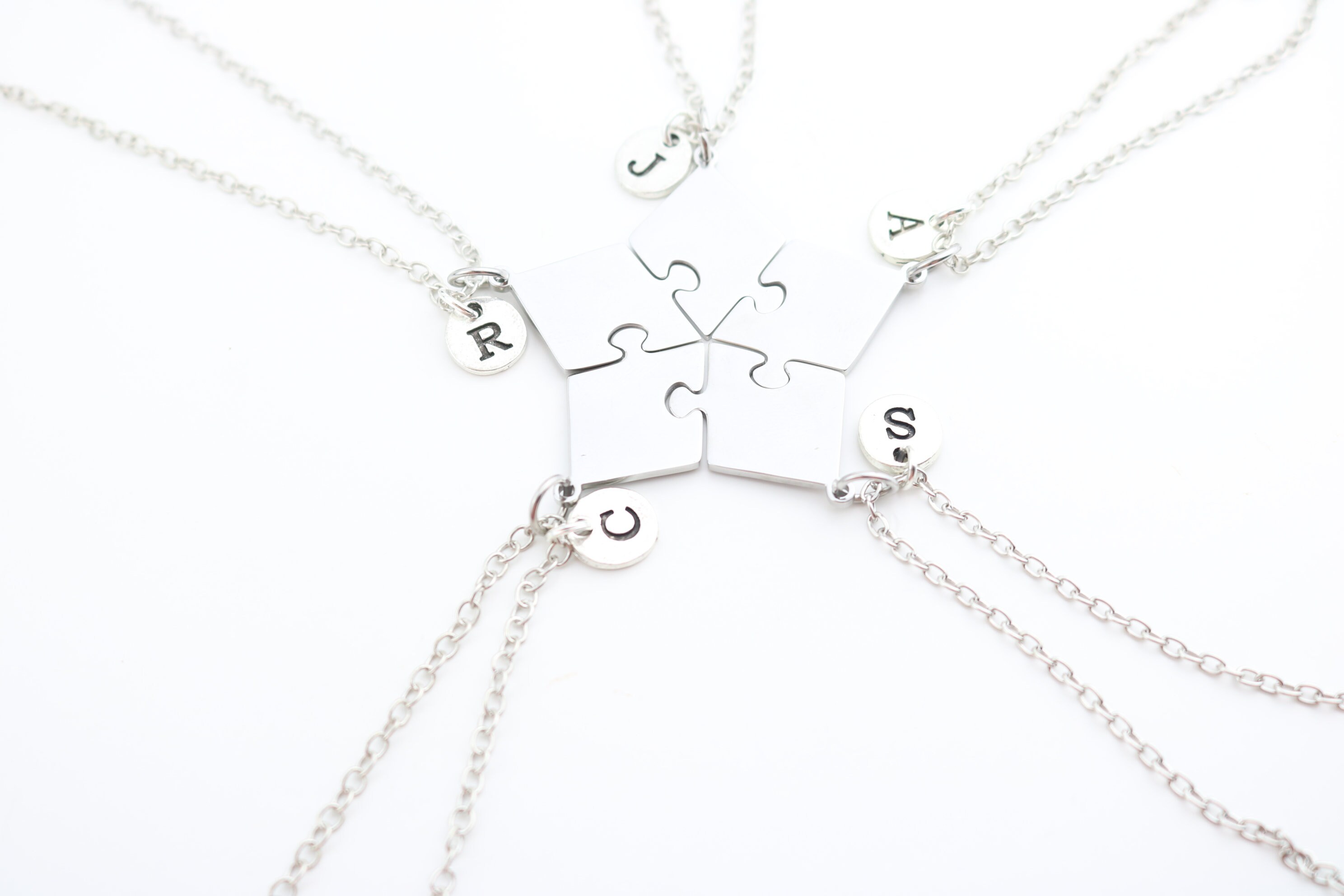 5 Pointed Star Puzzle Piece Necklaces 5 Best Friend Gifts 5 | Etsy