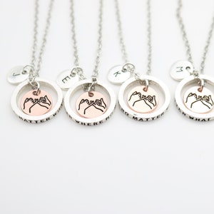 4 friends graduation gifts, 4 Best Friend Necklaces, Pinky Promise for 4, Pinky Swear, Four Best Friend Gift, 4 BFF Necklaces, Friendship