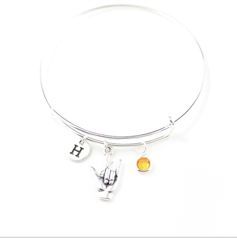 Sign language gift Gift for deaf Love bracelet Love gifts for sister Birthday gifts gift for friend Christmas gift Deaf symbol Love