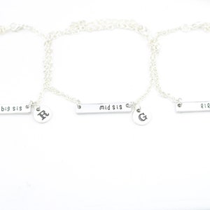 3 sister gifts, Matching jewelry set for 3 sisters, Silver Tiny Sister Gift, 3 daughters gift, personalized for sisters, Christmas gift