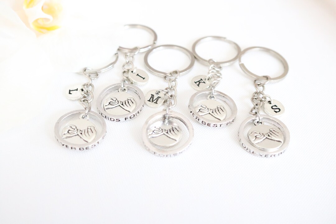 Friendship Keychain Set of 5: Pinky Promise BFF Matching Keyrings - Etsy