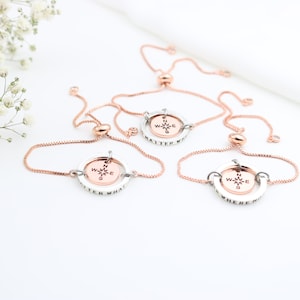 Three Friendship Bracelets with Compass Charms