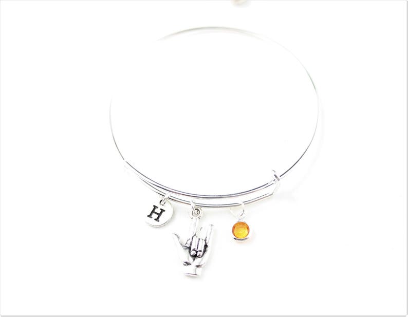 Sign language gift Gift for deaf Love bracelet Love gifts for sister Birthday gifts gift for friend Christmas gift Deaf symbol Love
