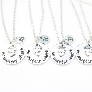 4 Best friend gifts, Personalized matching necklaces for 4 friends, BFF Gifts Set of 4, Graduation gifts woman, Distance friends, Christmas